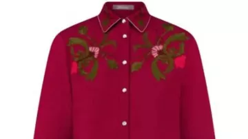 Dutton Ranch S01 Annette Bening Red Floral Embroidered Shirt (Annette Bening) in Dutton Ranch (S01)