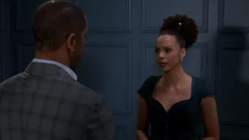 Urban Outfitters Blind Date Zip-Front Short Sleeve Denim Corset Top worn by Deanna McBride (Angela Fairley) as seen in Beyond the Gates (S02E94)