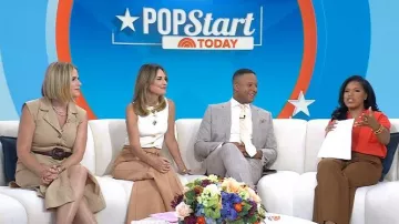 Veronica Beard Elsy Leather-Buckle Belt worn by Jenna Bush Hager as seen in Today on June 9, 2026