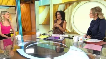 Vestido largo negro Halo Evangeline que lleva Adriana Díaz visto en CBS Mornings el 7 de junio de 2026