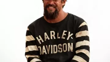 Jason Momoa On The Roam S02 Striped Sleeve Sweatshirt