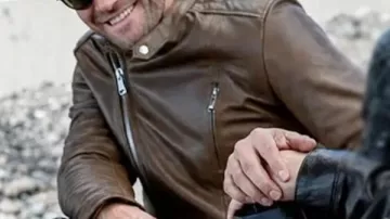 In The Grey 2026 Jake Gyllenhaal Brown Leather Jacket