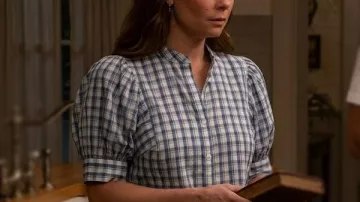 Sweet Magnolias S5 Maddie Townsend Puff Sleeve Plaid Shirt