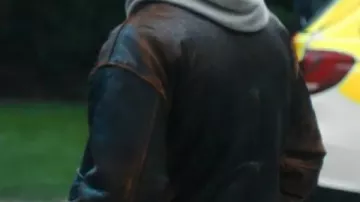 My Fault London 2025 Nick Brown Leather Jacket worn by Nick (Matthew Broome) in My Fault: London