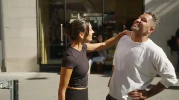 Alo Yoga All Day Short Sleeve worn by Whitney Fransway as seen in In the City (S01E03)
