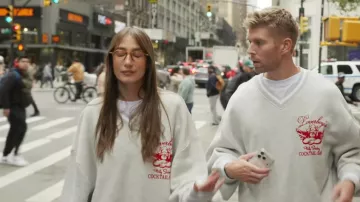 Boys Lie Loverboy Graphic Sweatshirt worn by Amanda Batula as seen in In the City (S01E03)