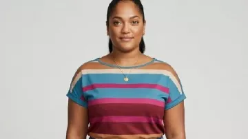 Danielle Walters The Fortune Rainbow Striped T-Shirt worn by Sandy (Danielle Isaie) as seen in The Fortune (S01)