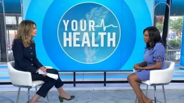 Prada Flora Block Heel Pump worn by Savannah Guthrie as seen in Today on June 10, 2026