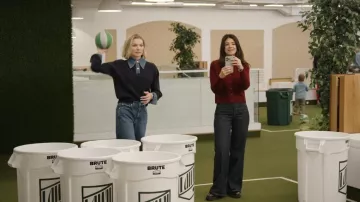 Gunest Navy Blue Denim Accented Polo Sweater worn by Lindsay Hubbard as seen in In the City (S01E04)