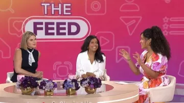 Anthropologie Short-Sleeve Midi Tent Dress worn by Arianna Davis as seen in Today with Jenna & Sheinelle on  June 11, 2026