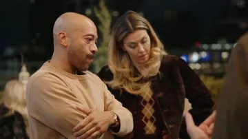 Chloé Argyle Wool & Cashmere V Neck Sweater worn by Georgina Ferzli as seen in In the City (S01E04)