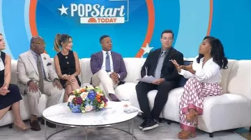Schutz Kareena Woven Platform worn by Sheinelle Jones as seen in Today on June 11, 2026