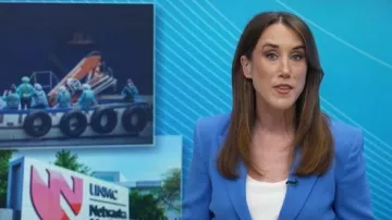 Mango Jewel Button Blazer worn by Maggie Vespa as seen in Today on June 11, 2026