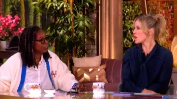TWP Connor Tie-Neck Long-Sleeve Tuxedo Shirt worn by Sara Haines as seen in The View on  June 10, 2026