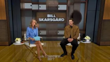 Banana Republic Stripe Ruffle-Front Shirtdress worn by Lara Spencer as seen in Good Morning America on June 10, 2026