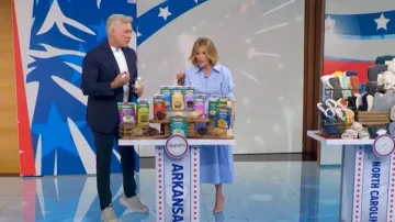 Simkhai Truman Striped cotton Maxi Dress worn by Tory Johnson as seen in Good Morning America on June 10, 2026