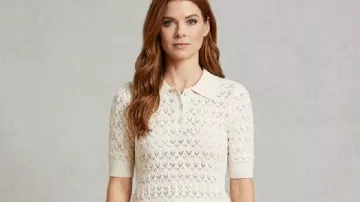 Maddie Townsend Sweet Magnolias S05 Polo Sweater worn by Maddie Townsend (JoAnna Garcia) as seen in Sweet Magnolias (S05)