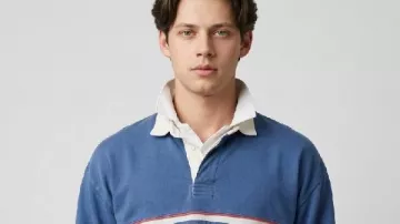 Every Year After 2026 Sam Florek Graphic Polo Shirt worn by Sam Florek (Matt Cornett) as seen in Every Year After (S01)