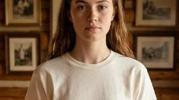 Every Year After 2026 Percy Fraser White T-shirt used by Percy Fraser (Sadie Soverall) as seen in Every Year After (S01)