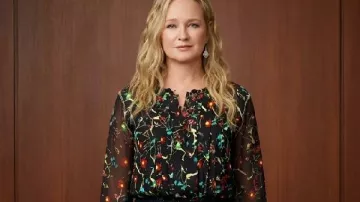 Sharon Newman The Young and The Restless Black Floral Blouse as seen in The Young and the Restless