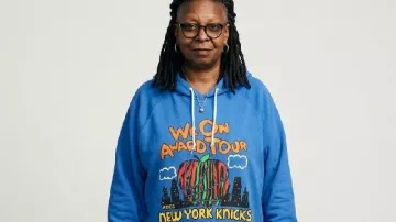 The View 2026 Whoopi Goldberg Blue Hoodie worn by Whoopi Goldberg as seen in The View