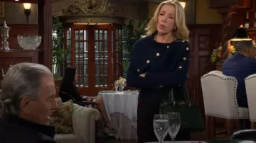 Reiss Lexi Rib-Knit Button Shawl Jumper worn by  Nikki Reed Newma(Melody Thomas) Scott as seen in The Young and the Restless on June 10, 2026