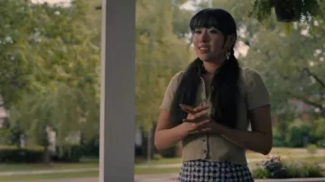 Madewell Barbrook Button-Front Sweater worn by  Lily Song(Artemis)as seen in Sweet Magnolias (S05E01)