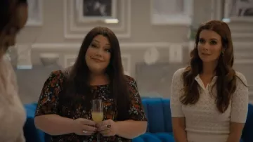 Draper James Maren Top in Ribbon Flower worn by Dana Sue Sullivan (Brooke Elliott) as seen in Sweet Magnolias (S05E01)