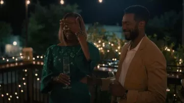 Saloni Neela Cutout Embroidered Linen Midi Dress of Helen Decatur (Heather Headley) as seen in Sweet Magnolias (S05E02)