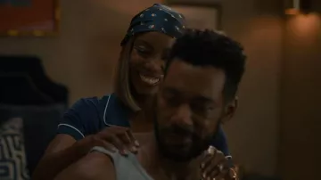 Target Cloud Knit Modal Short Sleeve Notch Collar Top worn by Helen Decatur (Heather Headley) as seen in Sweet Magnolias (S05E02)