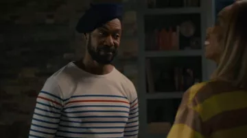 Saint James Naval Red Stripe Sailor Shirt worn by Erik Whitley (Dion Johnstone) as seen in Sweet Magnolias (S05E02)