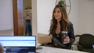 Versace Greca Border Bralette worn by Rulla Nehme Pontarelli as seen in The Real Housewives of Rhode Island (S01E11)