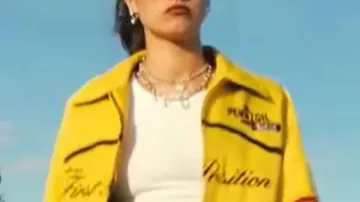 Your Fault London Asha Banks Yellow Pennzoil Racing Jacket worn by Noah (Asha Banks) in Your Fault: London