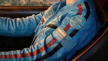Your Fault London Asha Banks Icon 98 Blue Racing Jacket worn by Noah (Asha Banks) in Your Fault: London