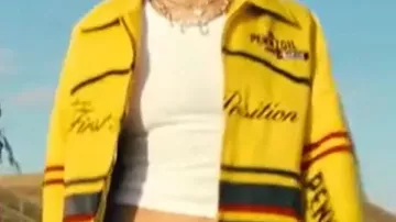 Your Fault London Asha Banks Yellow Pennzoil Racing Jacket worn by Noah (Asha Banks) in Your Fault: London
