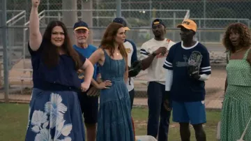 Alice + Olivia Diana Structured Denim Midi Dress worn by Maddie Townsend (JoAnna Garcia) as seen in Sweet Magnolias (S05E04)