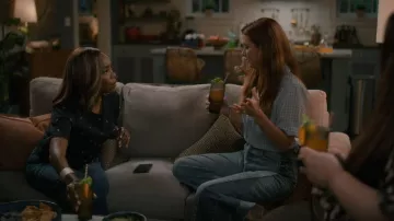Mother Patchwork Panel Jeans worn by Maddie Townsend (JoAnna Garcia) as seen in Sweet Magnolias (S05E05)