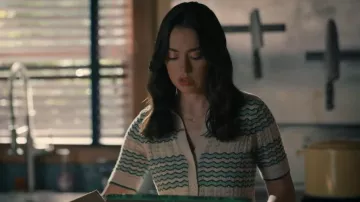 Marine Layer Piper Knit Resort Shirt worn by Annie Sullivan (Anneliese Judge) as seen in Sweet Magnolias (S05E05)
