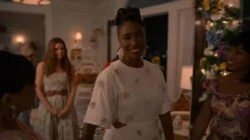 Simkai Starla Beaded Cotton Cut-Out Maxi Dress worn by Helen Decatur (Heather Headley) as seen in Sweet Magnolias (S05E07)
