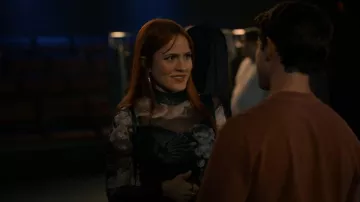 AllSaints Elia Valley Bodysuit in Black Mono worn by Olivia Harris (Tommi Rose) as seen in Sweet Magnolias (S05E07)