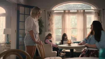 Veronica Beard Hobbes Belted Eyelet Shorts worn by Norren Fitzgibbons (Jamie Lynn Spears) as seen in Sweet Magnolias (S05E07)