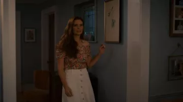 Sezane Jared Top Alicante Print worn by Maddie Townsend (JoAnna Garcia) as seen in Sweet Magnolias (S05E07)