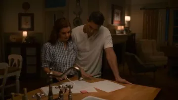 Madewell Puff-Sleeve Band-Collar Shirt worn by Maddie Townsend (JoAnna Garcia) as seen in Sweet Magnolias (S05E08)
