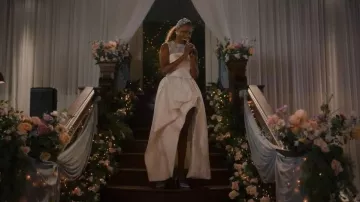 Steve Madden Teacup Blue Satin worn by Helen Decatur (Heather Headley) as seen in Sweet Magnolias (S05E10)