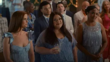 V. Chapman Veronica Corset Ruffle Side-Slit Dress worn by Maddie Townsend (JoAnna Garcia) as seen in Sweet Magnolias (S05E10)