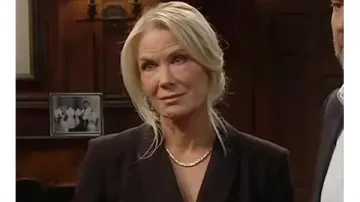 The Bold and the Beautiful Brooke Logan Black Pleated Blazer Dress of Katherine Kelly Lang in The Bold and the Beautiful