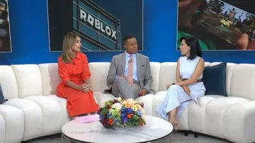Simkhai Jazz Pintuck Midi Dress worn by Savannah Guthrie as seen in Today on  June 15, 2026