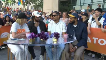 Stone Island Denim Jacket worn by Mikal Bridges as seen in Today on  June 15, 2026