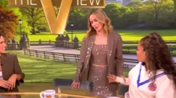 Brunello Cucinelli Dazzling Cascade Embroidery Skirt worn by Emily Blunt as seen in The View on  June 12, 2026
