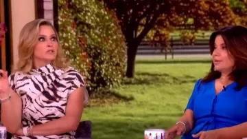 Ganni Zebra-print Cotton-blend Top worn by Sara Haines as seen in The View on  June 14, 2026